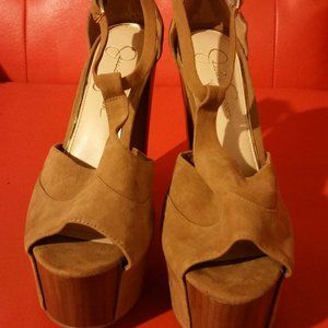 Jessica Simpson Dany Suede Platform heels sandals 8M-38